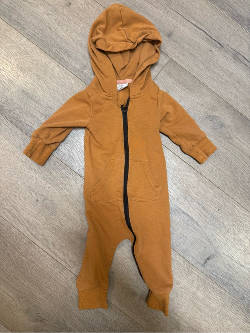 Hooded Zip-Front One-Piece in Mustard